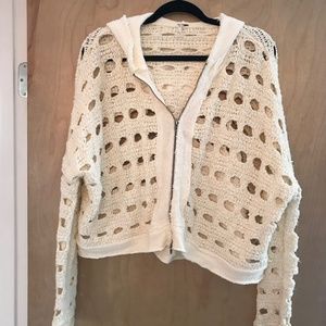 Free People Chunk Knit Zip Sweater Sweatshirt XS